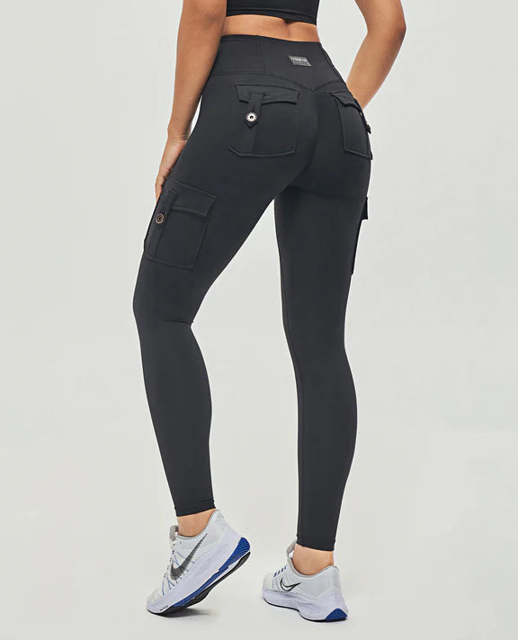 Leggings cargo Body Sculpt de cintura alta - Negro