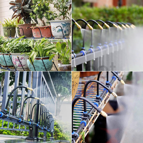 Sistema de riego automático para jardín con curvatura de 360°