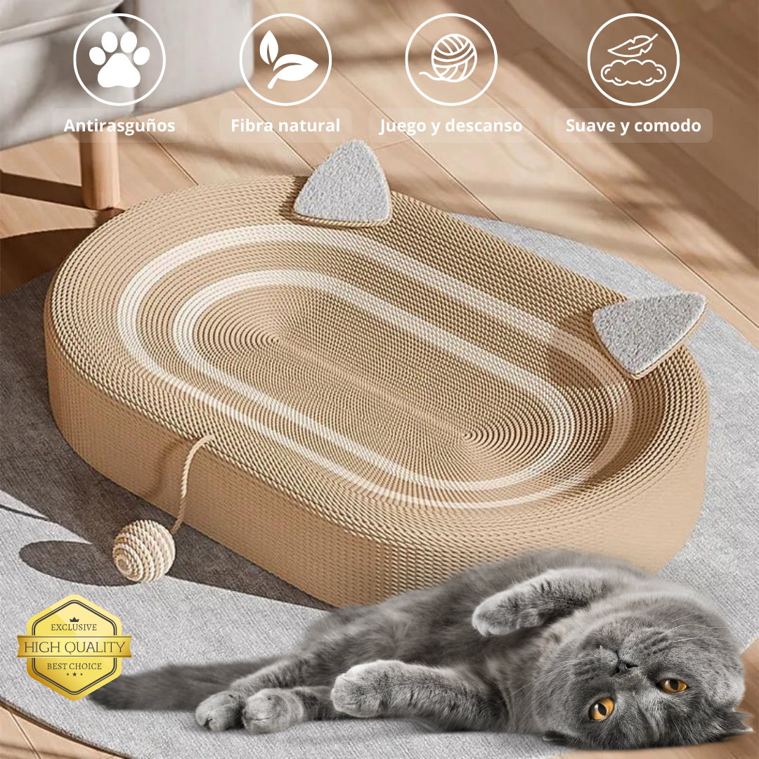 Cama rascadora antiestrés para gatos