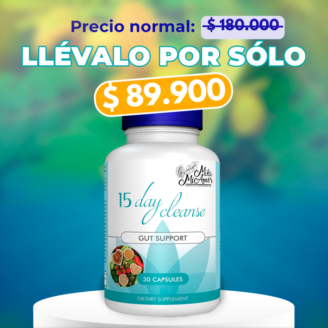 15 Day Cleanse - Detox Avanzado con extractos naturales (30 cápsulas x tarro)🍃