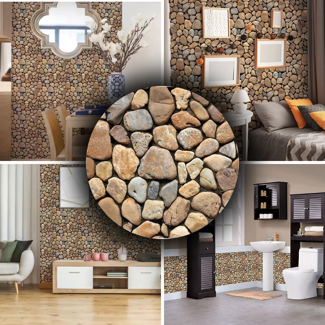STONEWALL® PAGA 1 - LLEVA 3mts2 Azulejo Adhesivo de pared con grabado de piedra (60x30 cm)