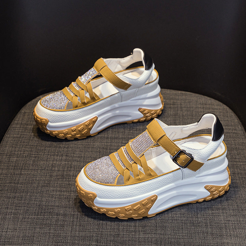 Valenzzia - zapatos trenzados con plataforma ultracomfort en cuero genuino