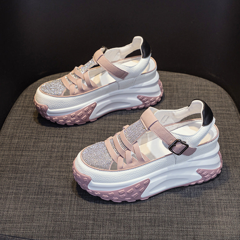 Valenzzia - zapatos trenzados con plataforma ultracomfort en cuero genuino