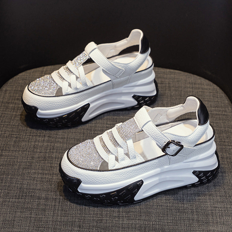 Valenzzia - zapatos trenzados con plataforma ultracomfort en cuero genuino