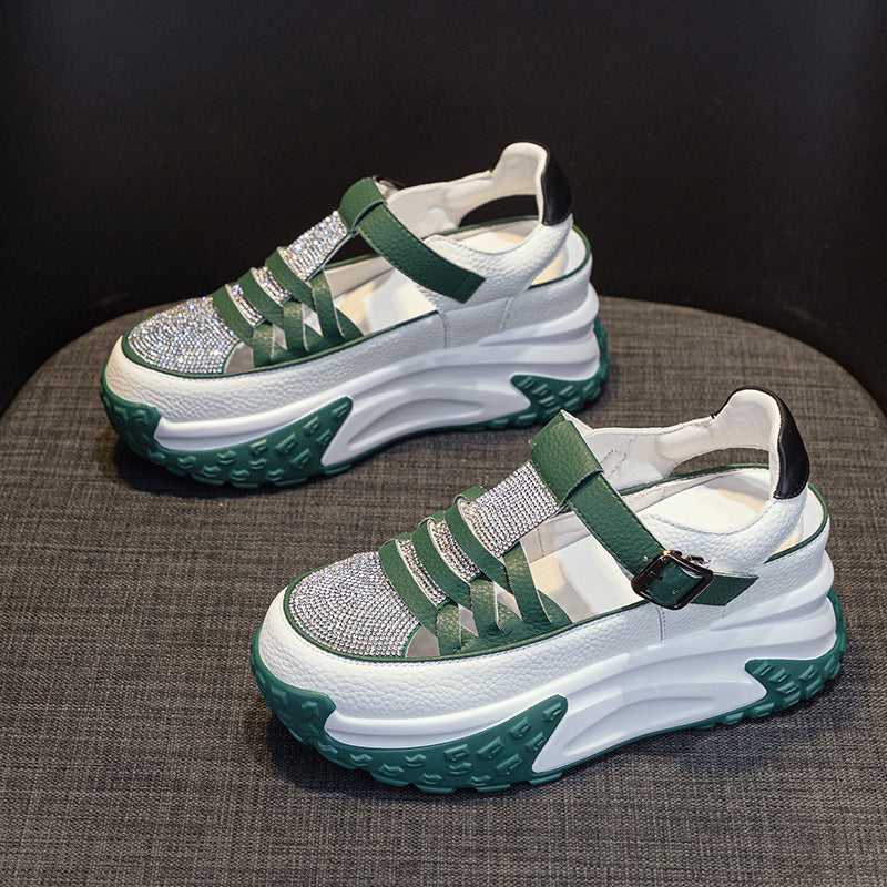 Valenzzia - zapatos trenzados con plataforma ultracomfort en cuero genuino