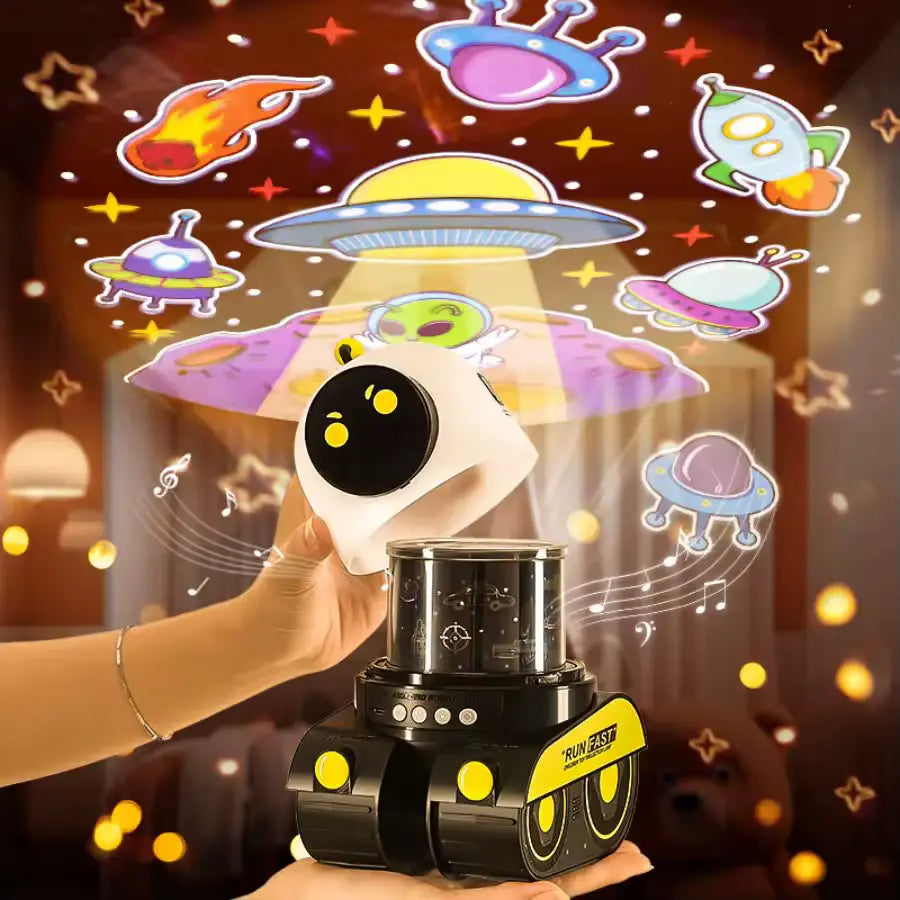 Robot Educativo 3 en 1 – Luz de Noche, Proyección Espacial y Sonido Inalámbrico