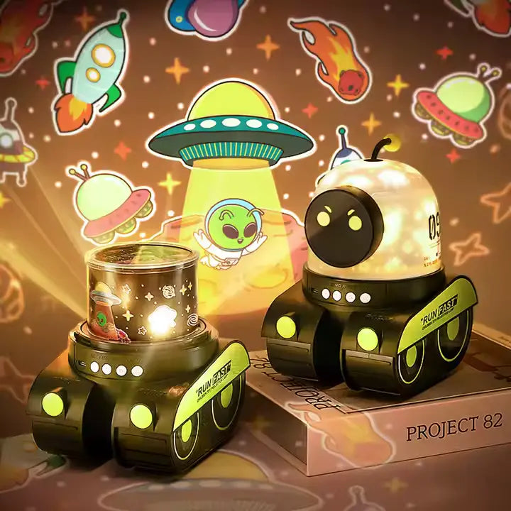 Robot Educativo 3 en 1 – Luz de Noche, Proyección Espacial y Sonido Inalámbrico