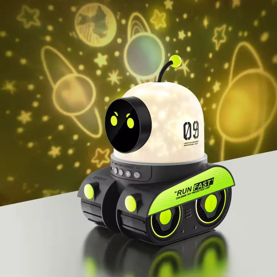 Robot Educativo 3 en 1 – Luz de Noche, Proyección Espacial y Sonido Inalámbrico