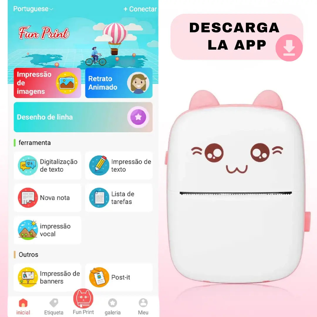 Kawaii Thermal Printer (incluye rollo térmico de impresión)