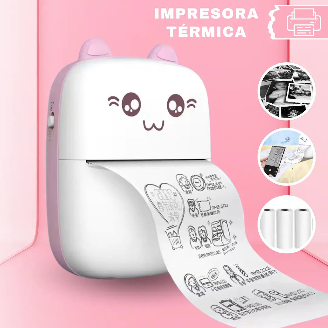 Kawaii Thermal Printer (incluye rollo térmico de impresión)