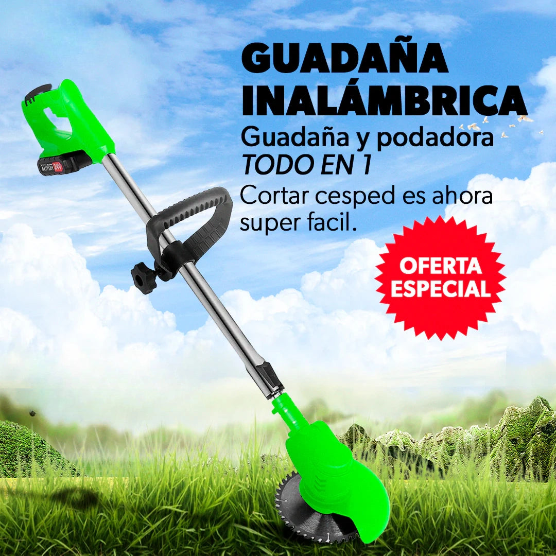 GRASSTORM® CORTADORA DE CÉSPED INALÁMBRICA 3 EN 1 DE ALTO RENDIMIENTO