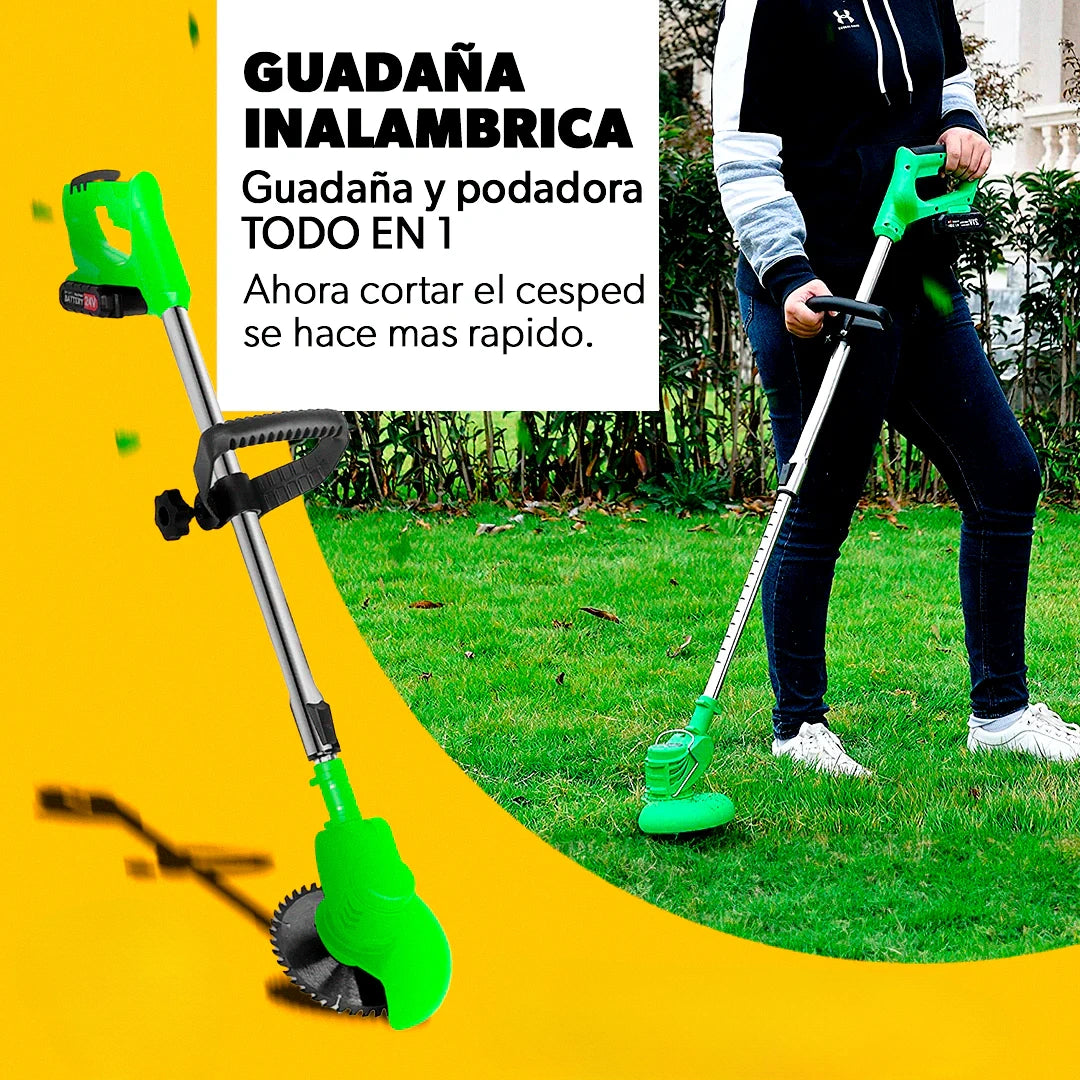 GRASSTORM® CORTADORA DE CÉSPED INALÁMBRICA 3 EN 1 DE ALTO RENDIMIENTO