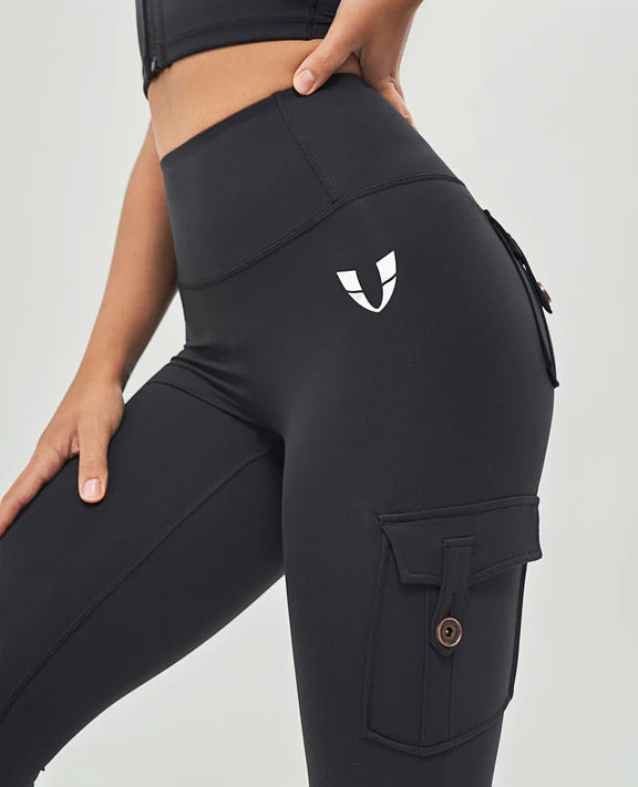 Leggings cargo Body Sculpt de cintura alta - Negro