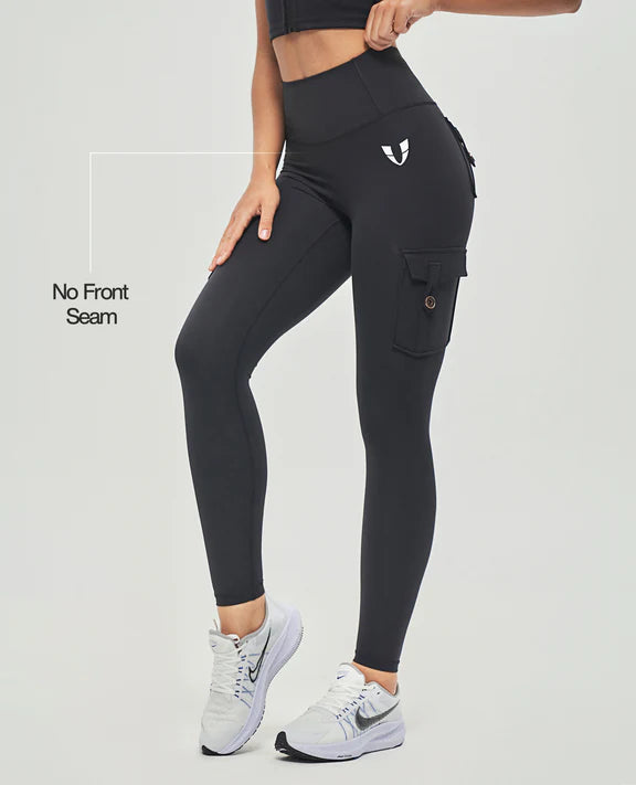 Leggings cargo Body Sculpt de cintura alta - Negro