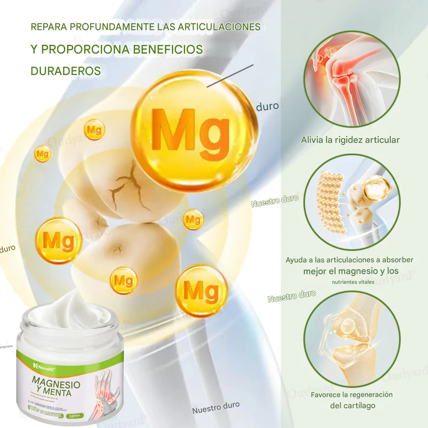 Crema NovaRX® con magnesio y menta para aliviar el dolor de la artritis y favorecer la curación de los huesos