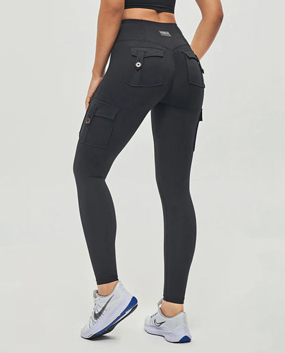 Leggings cargo Body Sculpt de cintura alta - Negro