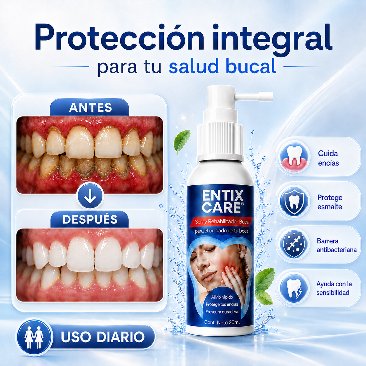 ENTIX CARE® Rehabilitador Bucal para Encías | Cuidado y Protección Bucal