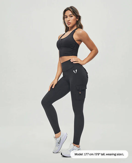 Leggings cargo Body Sculpt de cintura alta - Negro