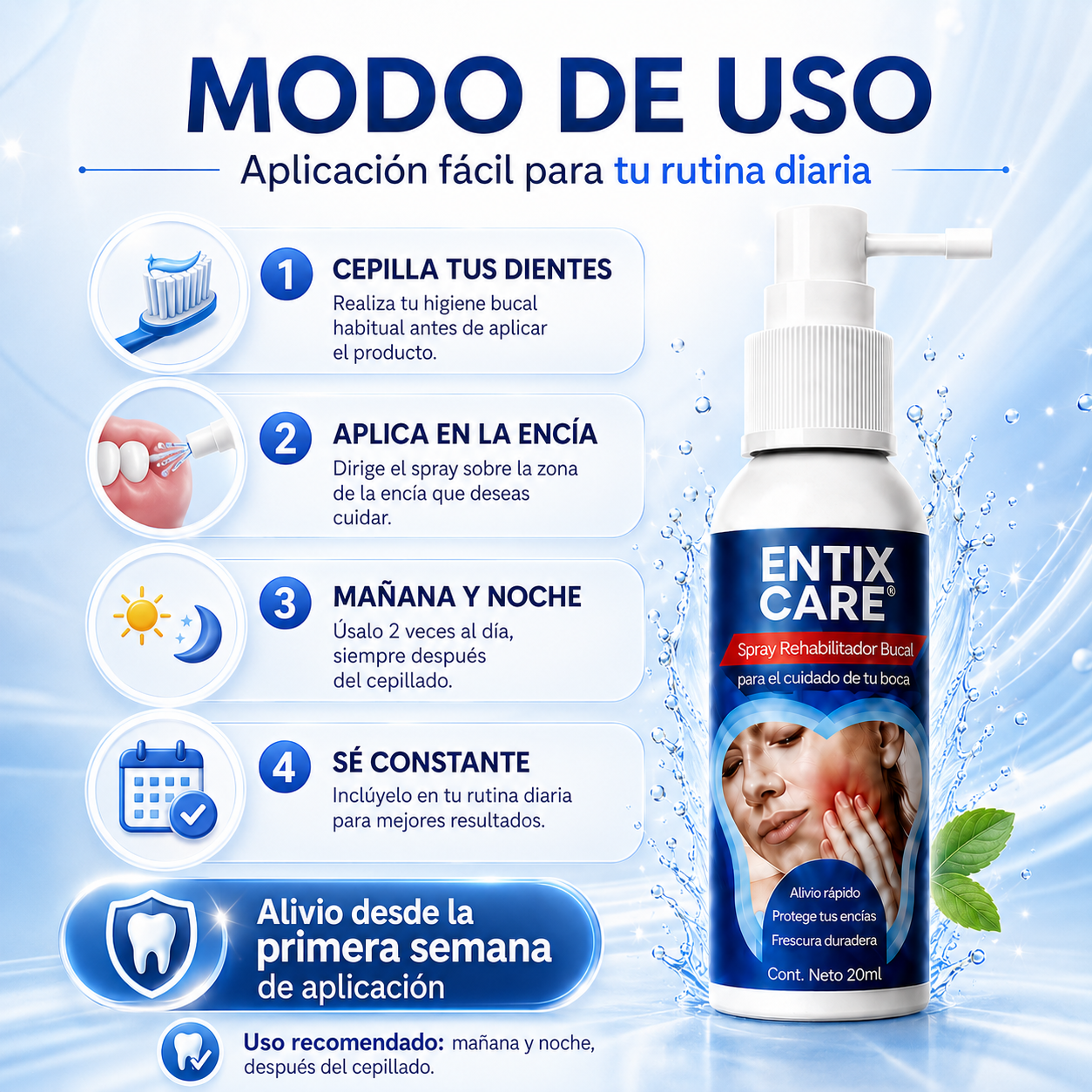 ENTIX CARE® Rehabilitador Bucal para Encías | Cuidado y Protección Bucal