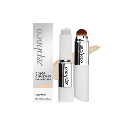 Base de maquillaje en barra ZEPHOCO que cambia de color, ligera, hidratante, suave, no pastosa,