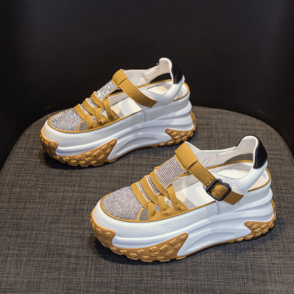 Valenzzia - zapatos trenzados con plataforma ultracomfort en cuero genuino