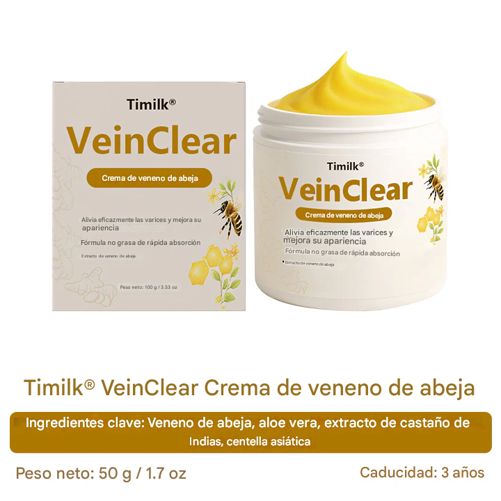 Crema de veneno de abeja Timilk® VeinClear | ✨ ¡Alivio visible en solo 7 días! 🦵🌿