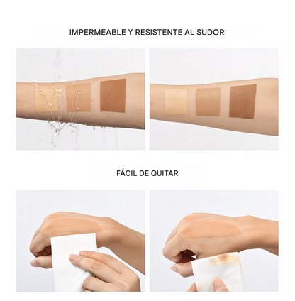 Corrector Corporal Waterproof Sin Transferencia + Brocha Profesional Cubre Varices y Tatuajes Sin Transferirse