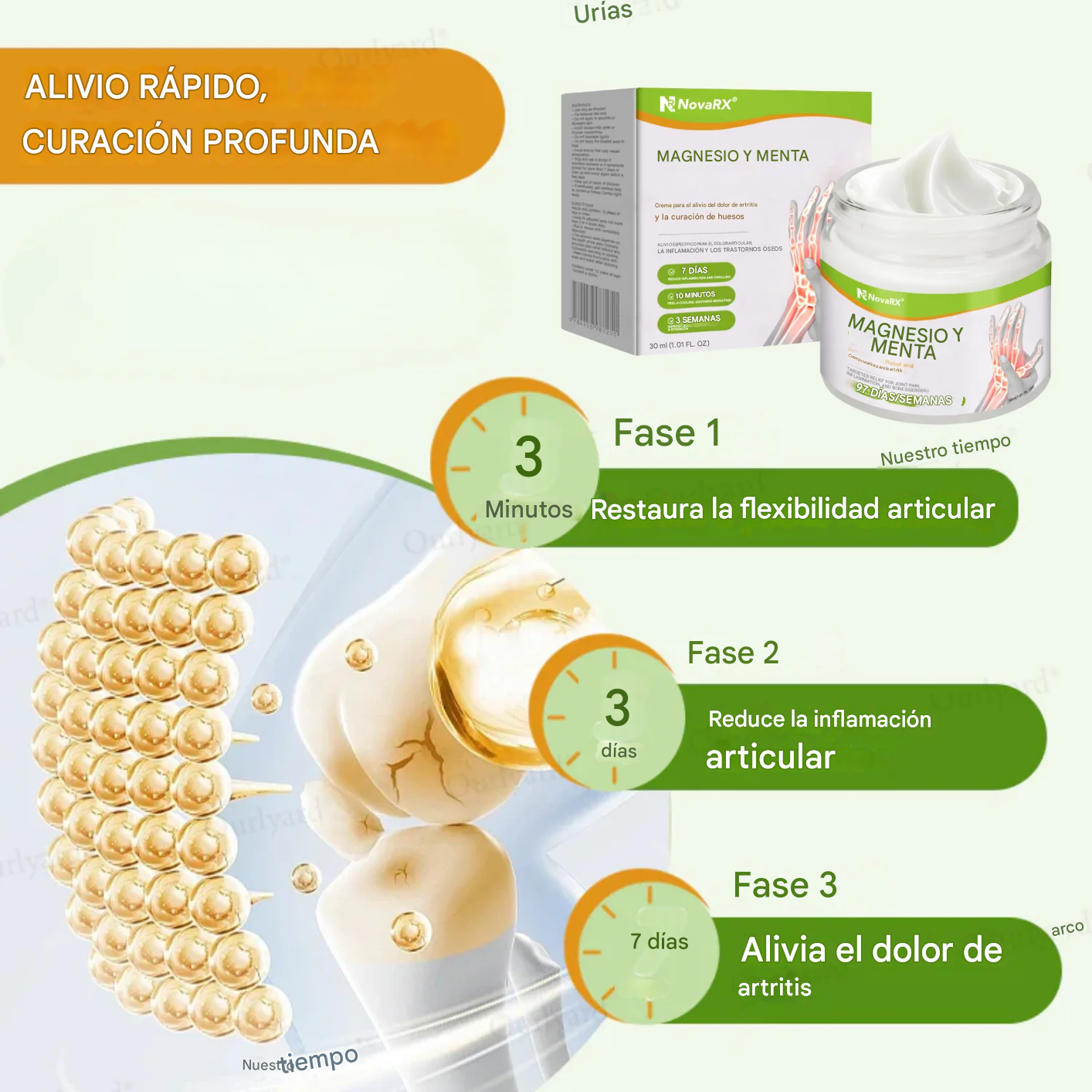 Crema NovaRX® con magnesio y menta para aliviar el dolor de la artritis y favorecer la curación de los huesos