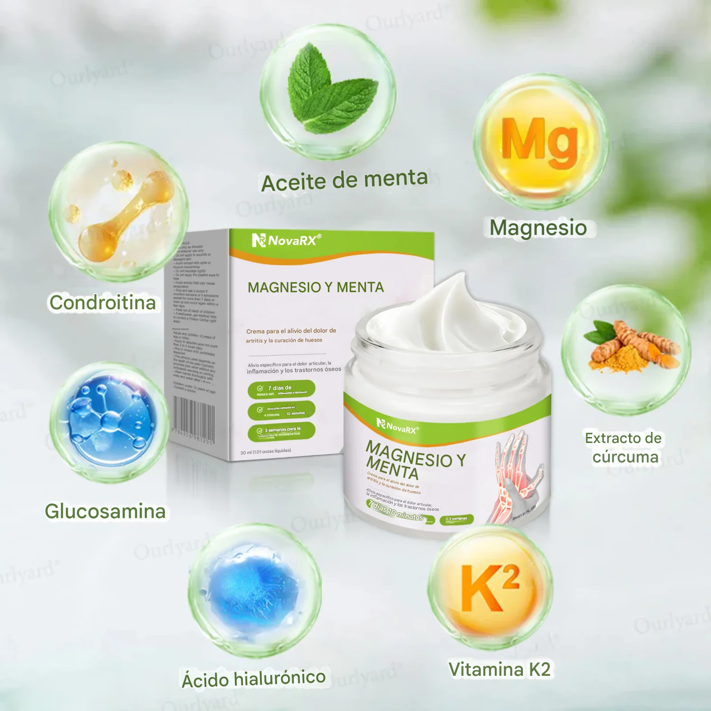 Crema NovaRX® con magnesio y menta para aliviar el dolor de la artritis y favorecer la curación de los huesos