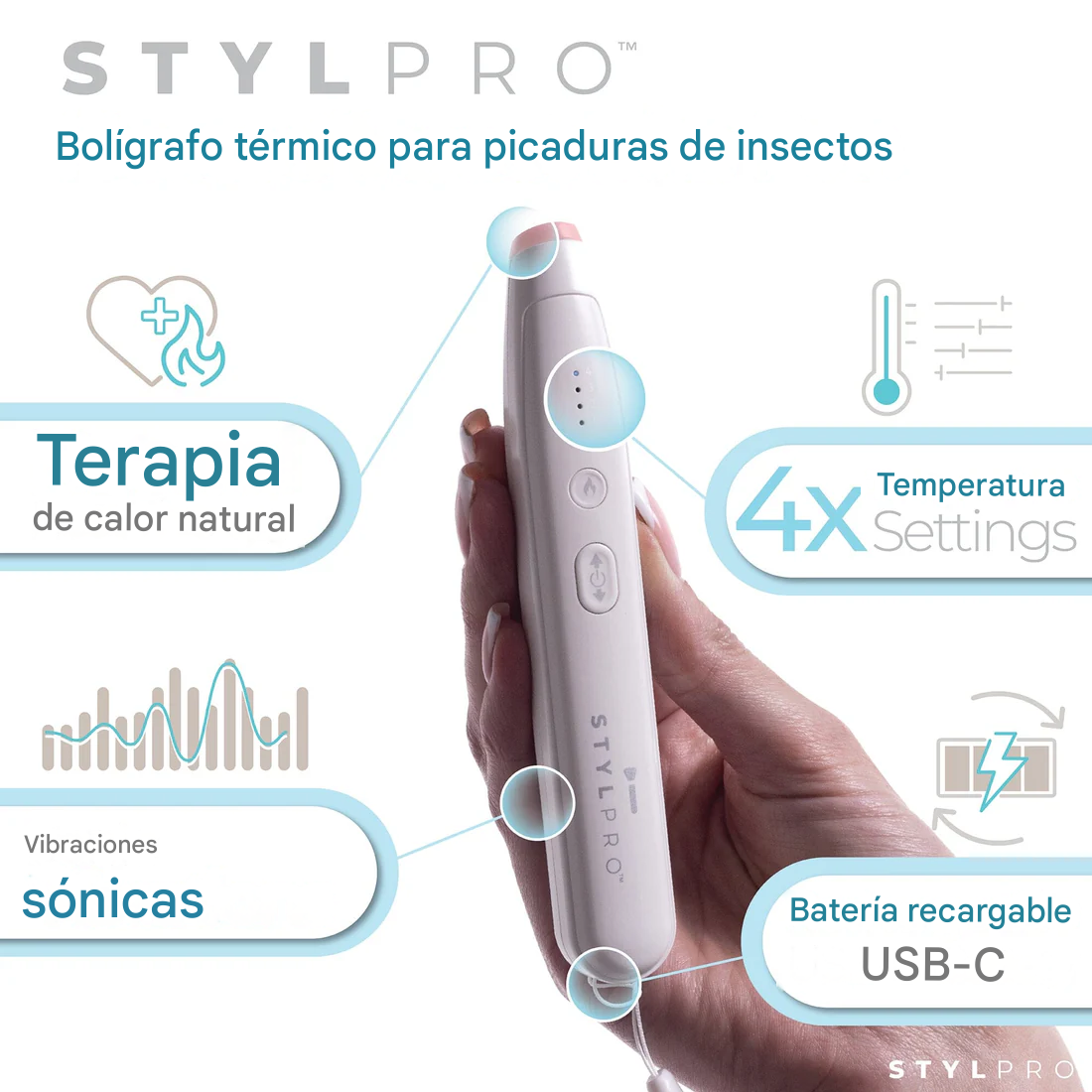 Bolígrafo térmico para picaduras de insectos
