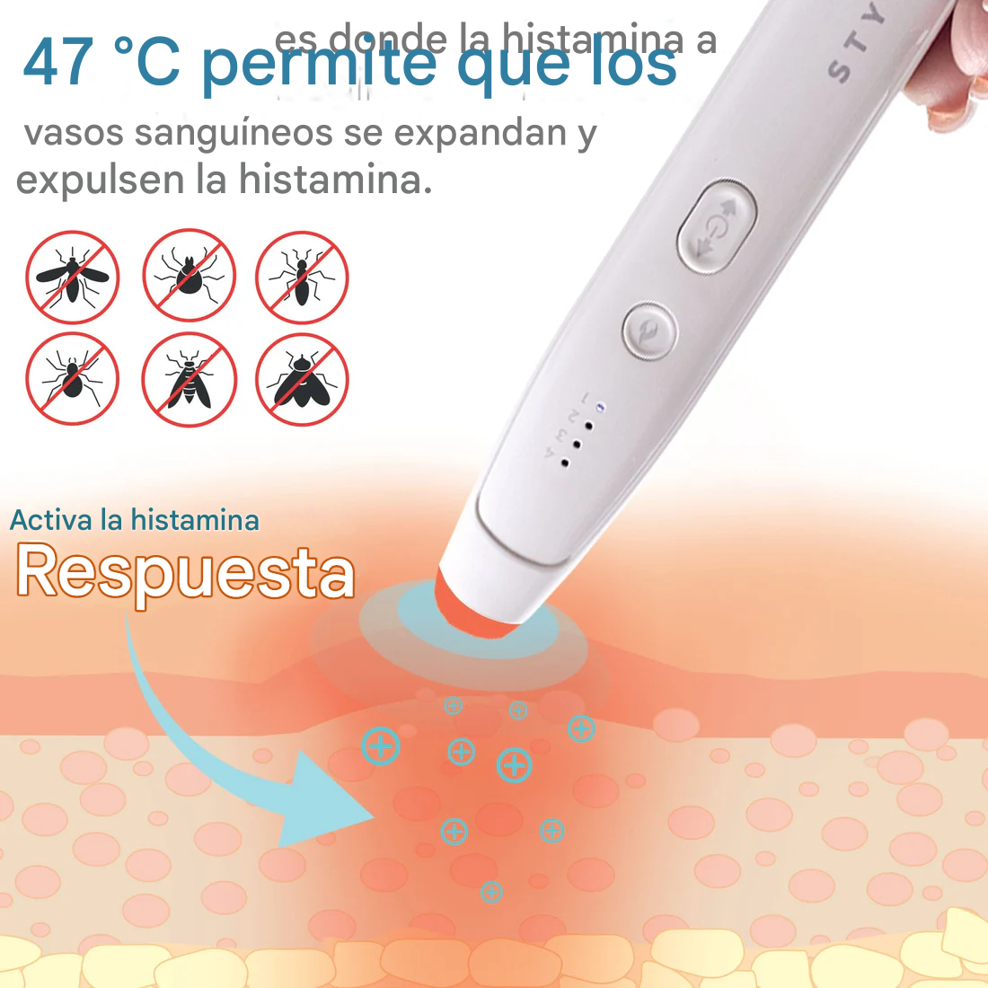 Bolígrafo térmico para picaduras de insectos