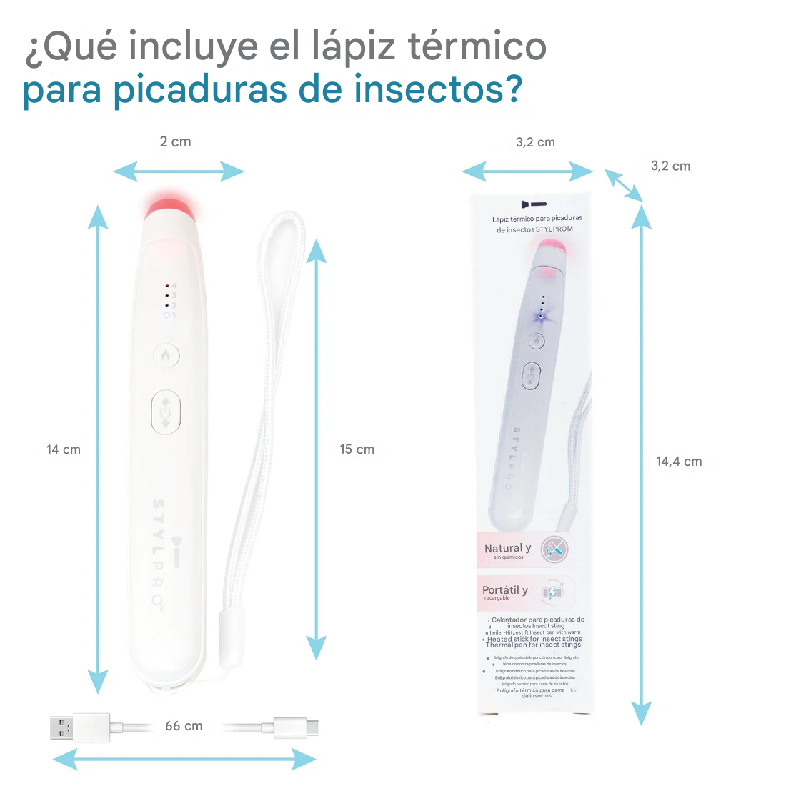 Bolígrafo térmico para picaduras de insectos